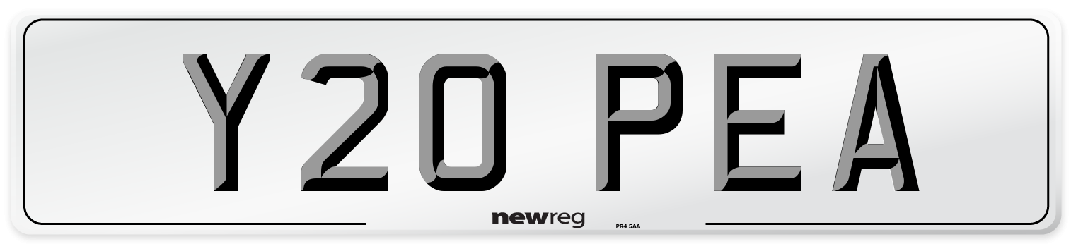 Y20 PEA Number Plate from New Reg